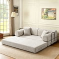 thumbnail image 1 of Timbernest 78.7" Convertible Sleeper Sofa Bed, Boucle Boneless Sofa with 2 Pillows, Floor Sofa Lounge Couch for Living Room, Light Camel, 1 of 10
