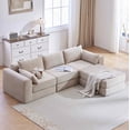 thumbnail image 1 of Timbernest 100" L Shaped Modular Sectional Sofa, Convertible Sofa Bed Boneless Cloud Couch for Living Room, Camel, 1 of 11