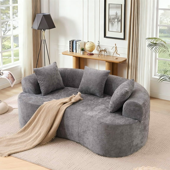 Timbernest 79" Modular Sofa Deep Seat, Curved Sofa Living Room, Modern Cloud Couch, No Assembly, Gray