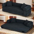 thumbnail image 1 of Timbernest 80" Convertible Sofa Bed, Corduroy Sleeper Couch with Storage Pockets for Living Room, Dark Gray, 1 of 12