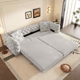 thumbnail image 1 of Timbernest 97.7" Pull Out Sofa Bed King Size, 3 in 1 Convertible Sleeper Sofa, Oversized 4 Seater Velvet Sofa with Movable Ottoman for Living Room, Button Tufted Design, Light Gray, 1 of 17