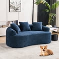 thumbnail image 1 of Timbernest 65" Curved Loveseat, Chenille Couch for Living Room, No Assembly Required, Deep Navy, 1 of 13