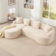 thumbnail image 1 of Timbernest 99" Cloud Sectional Couch, L-Shape Modular Chenille Sofa for Living Room, No Assembly Required, Beige, 1 of 8