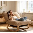 thumbnail image 1 of Timbernest Bean Bag Rocking Chair for Indoor Outdoor, Accent Armless Lazy Sofa, Corduroy Casual Single Couch, Khaki, 1 of 7
