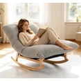 thumbnail image 1 of Timbernest Bean Bag Rocking Chair for Indoor Outdoor, Accent Armless Lazy Sofa, Corduroy Casual Single Couch, Light Gray, 1 of 6