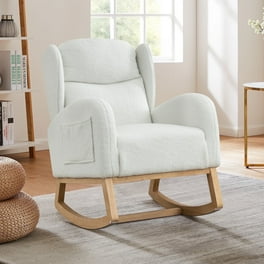 JOINSUN Rocking Chair Nursery, Teddy Upholstered Glider