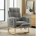 thumbnail image 1 of Timbernest Rocking Chair, Upholstered Glider Rocker for Nursery with Footrest and Side Pocket, High Backrest Lounge Arm Chair for Living Room, Bedroom, Office, Dark Gray, 1 of 6