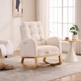 thumbnail image 1 of Timbernest Rocking Chair with Footrest, High Backrest Modern Accent Chair for Nursery and Living Room, Teddy Beige, 1 of 8
