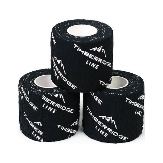 Timberridge Line Hook Grip Tape – 3-Pack 19Ft Self-Adhesive Non Sticky Athletic Tape for Weightlifting – Elastic and Durable Hand Workout Grip Sports Tape – Chalk and Sweat Friendly Blister Tape
