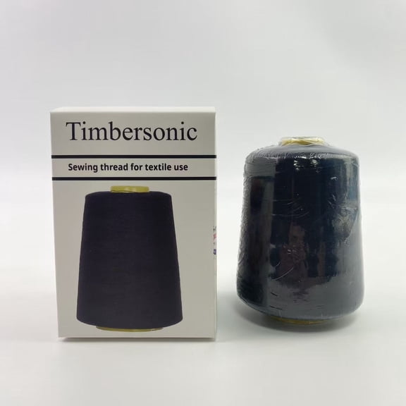 Timbersonic Sewing thread for textile useSerger Threads Cones Spools - 40S/2 24000 Yards Polyester Black Threads for Sergers Machine and Overlock Quilting Sewing Machine