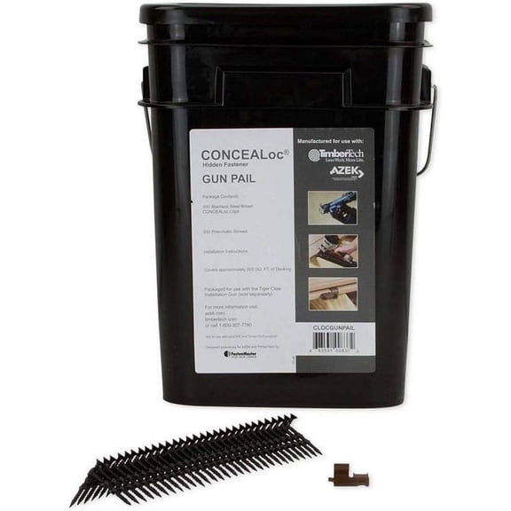 Timbertech Azek CONCEALoc Hidden Fastener Gun Pail with Screws 500sf
