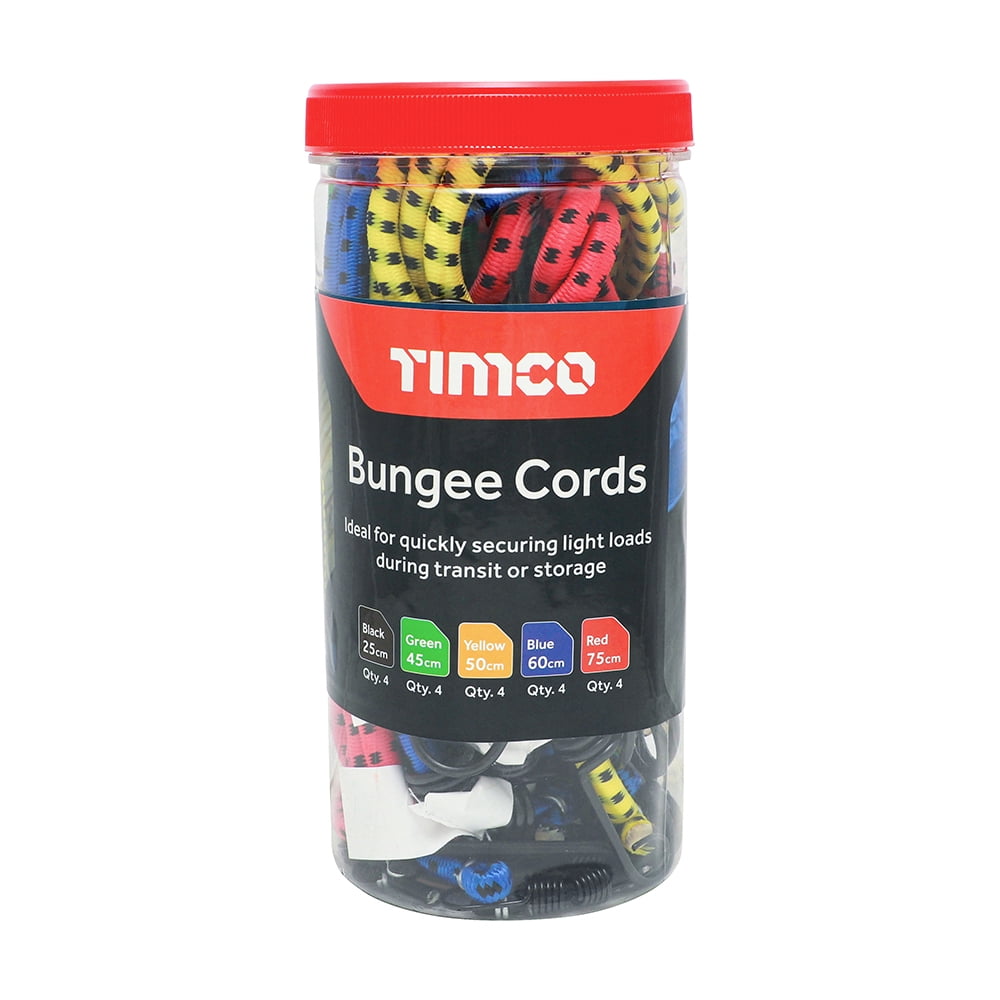 Timco - Bungee Cords - Mixed Pack (Size 20pcs - 20 Pieces)