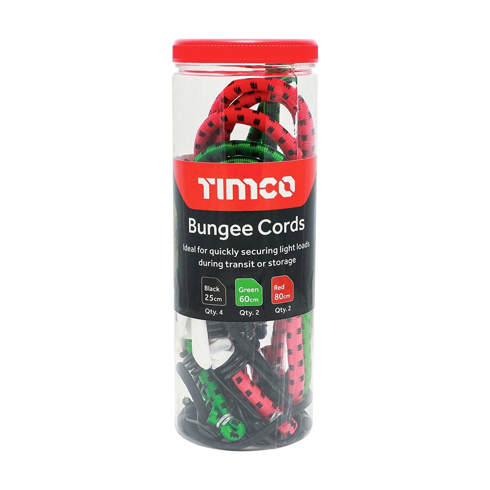 Timco - Bungee Cords - Mixed Pack (Size 8pcs - 8 Pieces)
