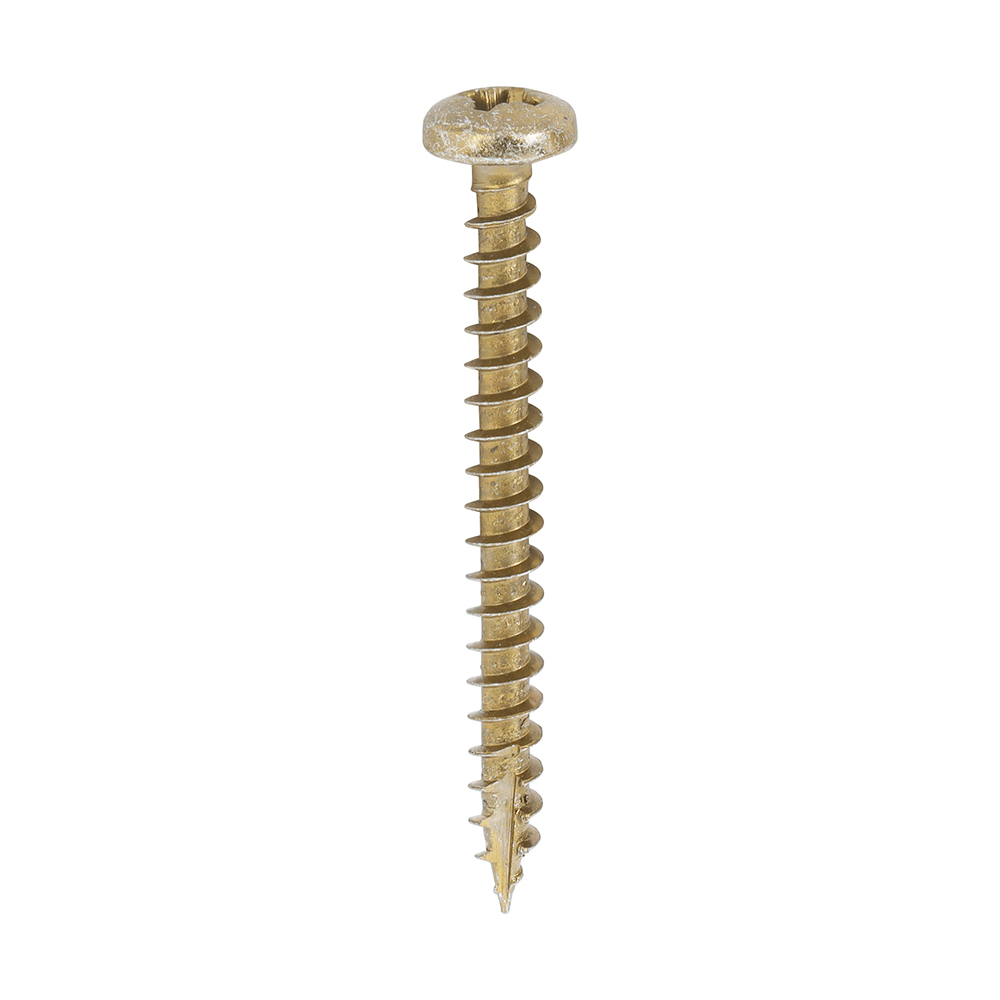Timco - Classic Multi-Purpose Screws - PZ - Pan Head - Yellow (Size 4.0 x 40 - 200 Pieces)