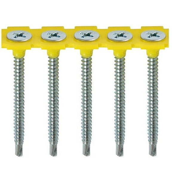 Timco - Collated Drywall Metal Stud Plasterboard Screws - PH - Bugle - Fine Thread - Self Drilling - Zinc (Size 3.5 x 35 - 1000 Pieces)