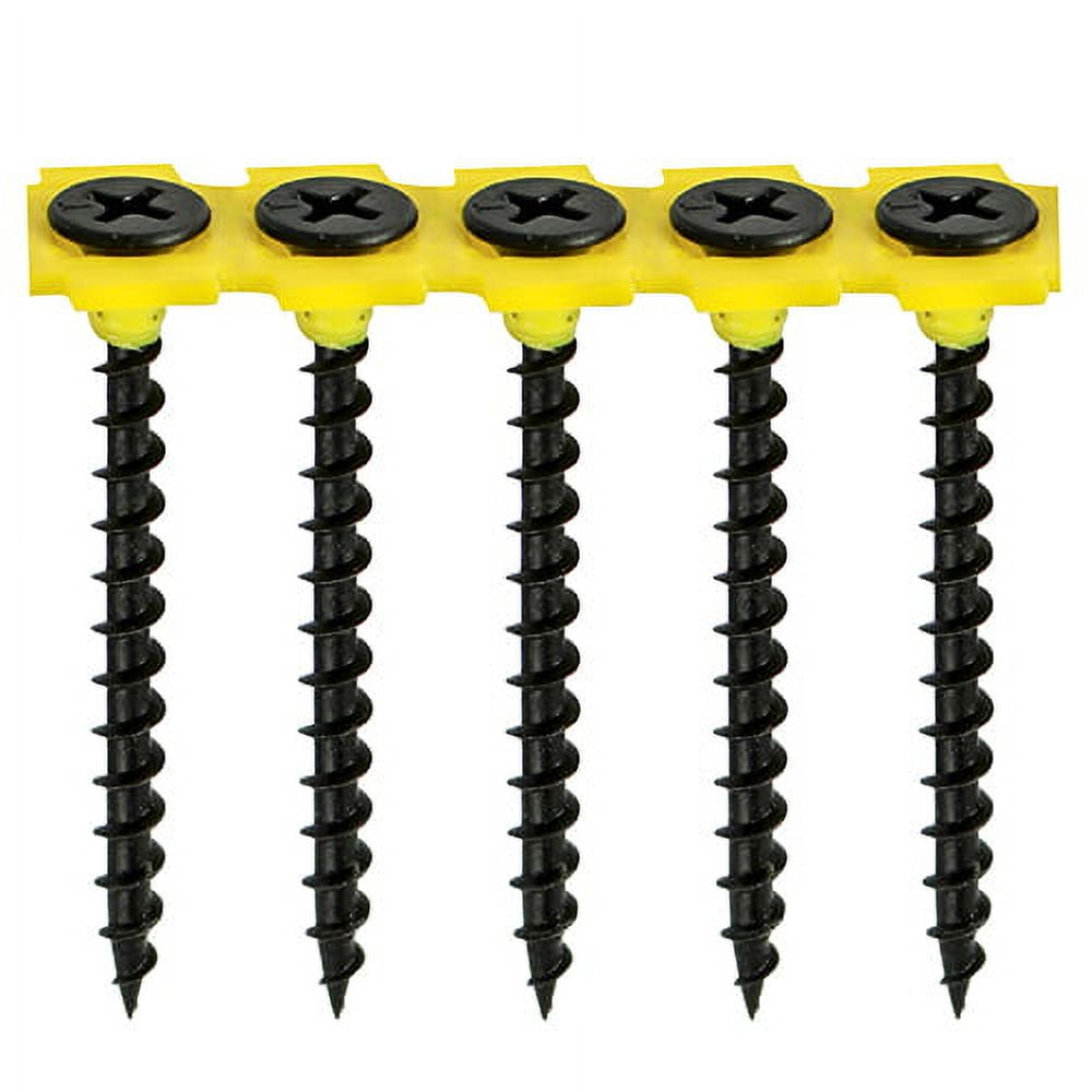Timco - Collated Drywall Timber Stud Plasterboard Screws - PH - Bugle - Coarse Thread - Black (Size 3.5 x 38 - 1000 Pieces)