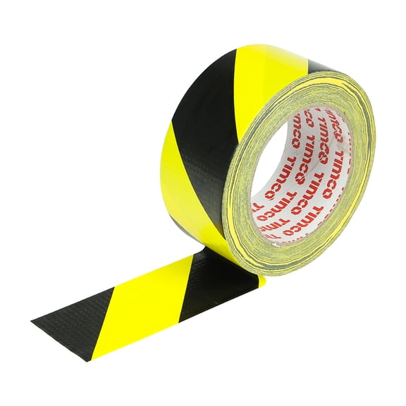 Timco - Hazard Warning Cloth Tape - Yellow and Black (Size 33m x 50mm - 1 Each)