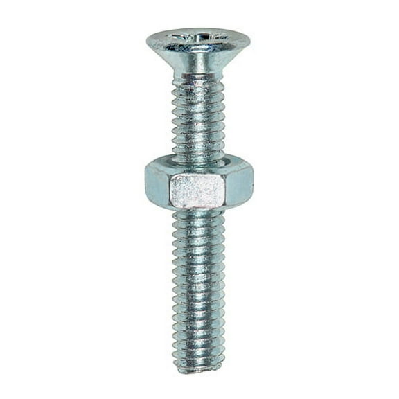 Timco - Machine Screws - PZ - Countersunk & Hex Nuts - Zinc (Size M6 x 40 - 10 Pieces)