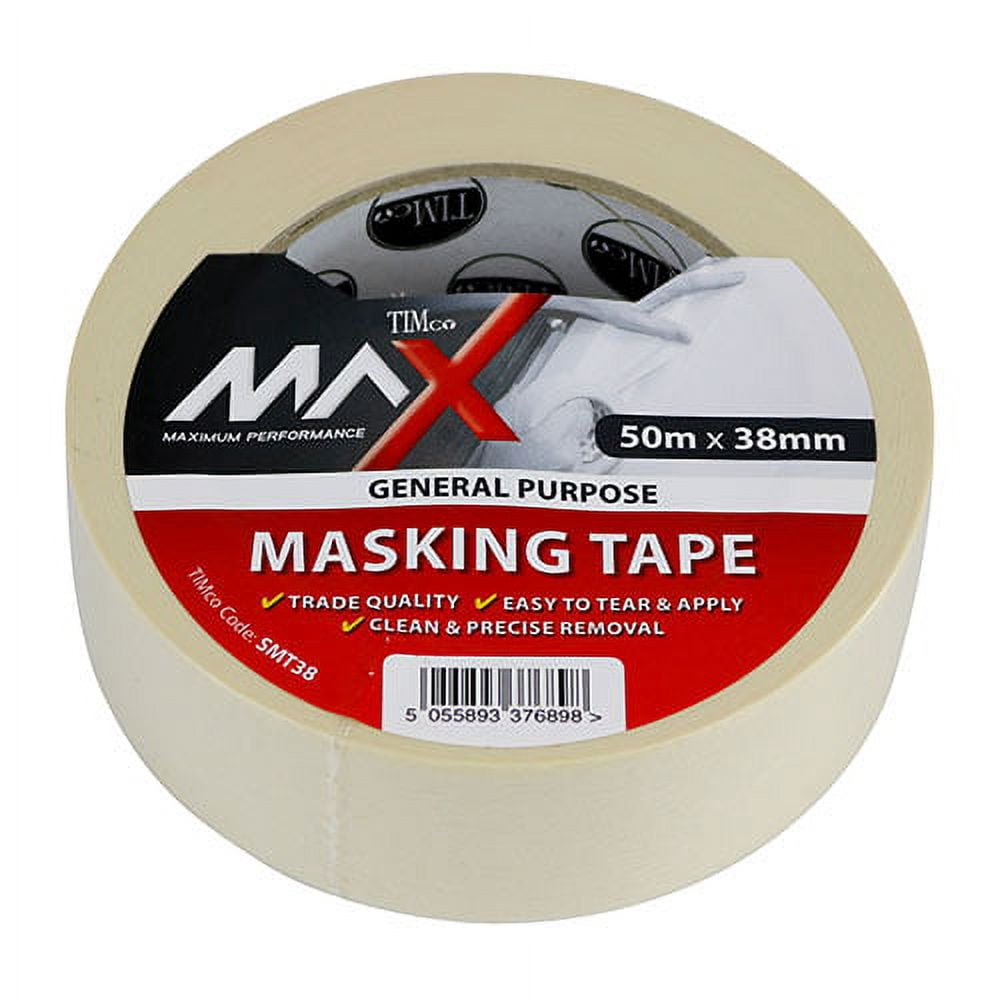 Timco - Masking Tape - Cream (Size 50m x 38mm - 1 Each)