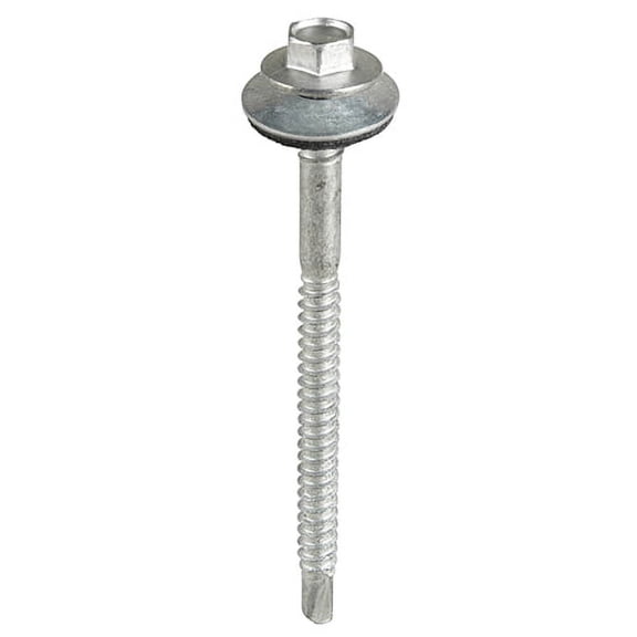 Timco - Metal Construction Composite Panel Screws - Hex - EPDM Washer - Self-Drilling - Exterior - Silver Organic (Size 5.5/6.3 x 115 - 100 Pieces)