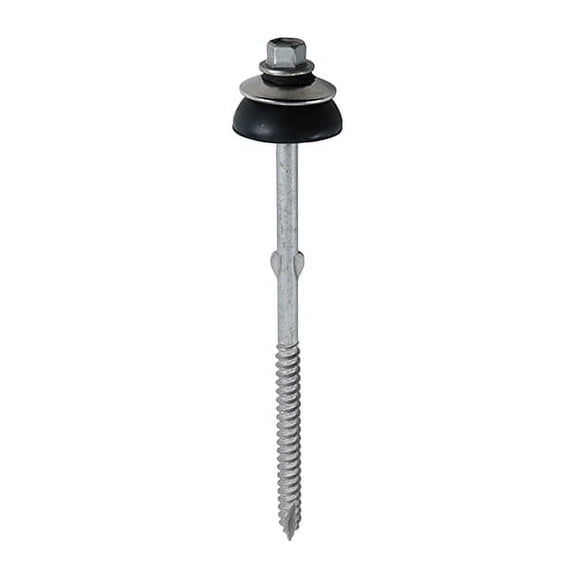 Timco - Metal Construction Fibre Cement Board to Light Section Screws - Hex - BAZ Washer - Slash Point - Exterior - Silver Organic (Size 6.3 x 130 - 50 Pieces)