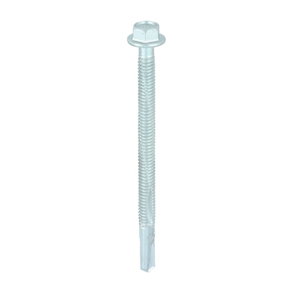 Timco - Metal Construction Heavy Section Screws - Hex - Self-Drilling - Exterior - Silver Organic (Size 5.5 x 80 - 100 Pieces)