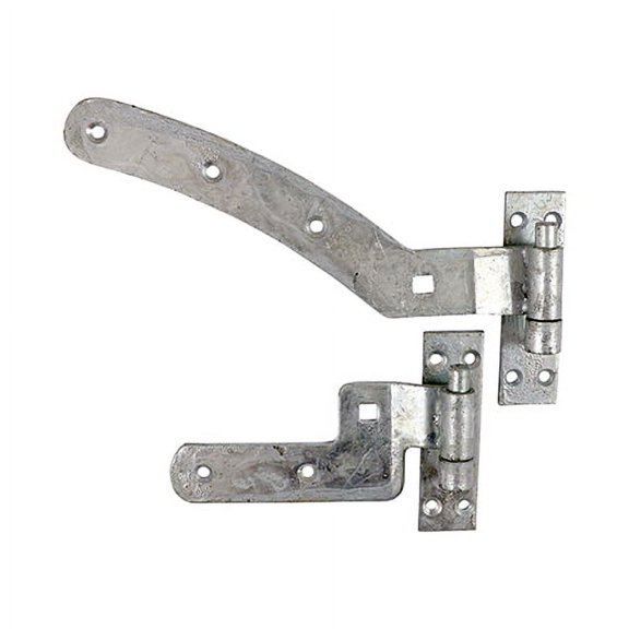 Timco - Pair of Curved Rail Hinge Set - Left Hand - Hot Dipped Galvanised (Size 300mm - 2 Pieces)