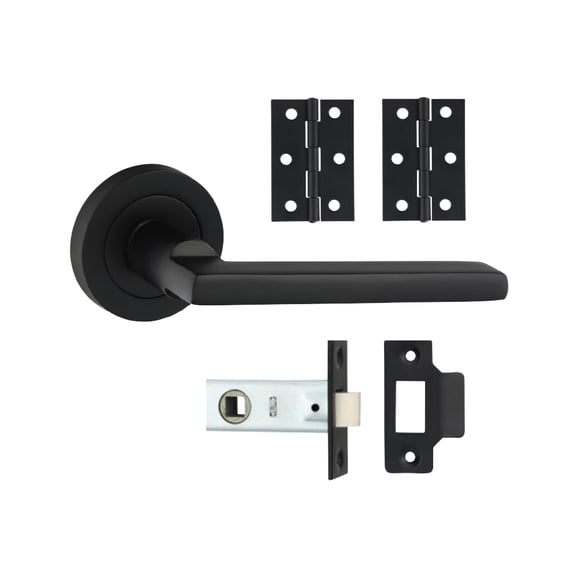 Timco - Radmore Lever On Rose Door Pack - Matt Black (Size Mixed - 1 Each)