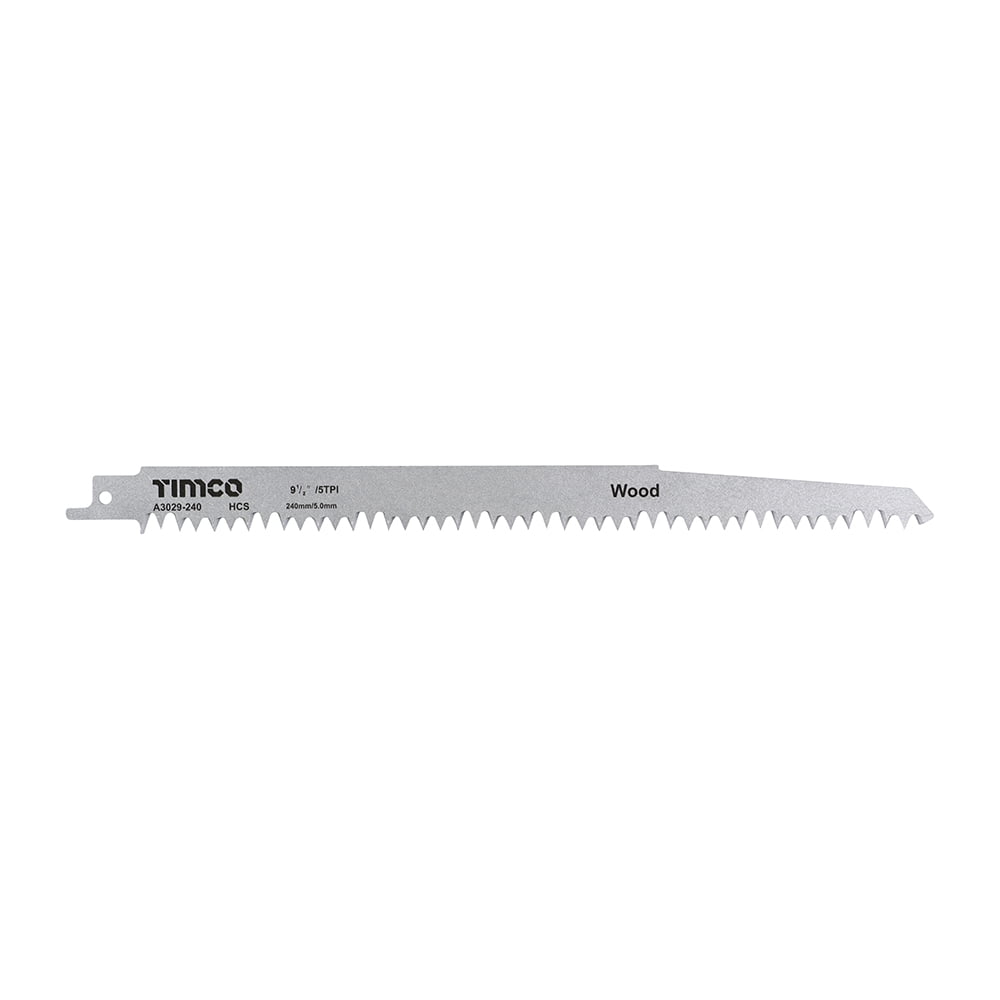 Timco - Reciprocating Saw Blades - Wood Cutting - High Carbon Steel (Size S1531L - 5 Pieces)