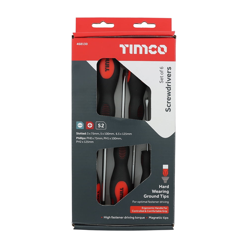 Timco - Screwdriver Set (Size 6pcs - 6 Pieces)