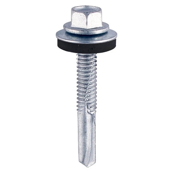 Timco - Self-Drilling Screws - Hex - For Heavy Section Steel - Zinc - with EPDM Washer (Size 5.5 x 80 - 100 Pieces)