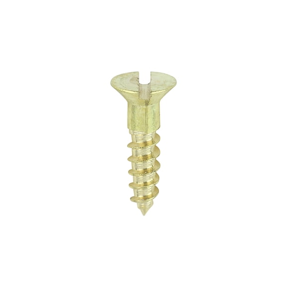 Timco - Solid Brass Timber Screws - SLOT - Countersunk (Size 4 x 1/2 - 200 Pieces)