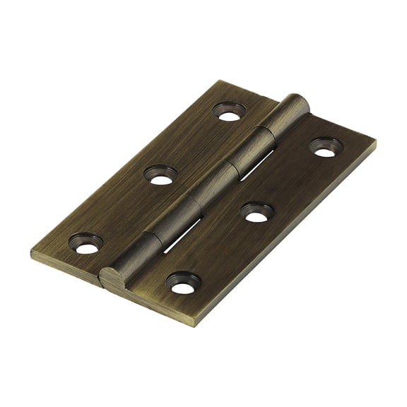 Timco - Solid Drawn Hinge - Solid Brass - Antique Brass (Size 64 x 35 - 2 Pieces)