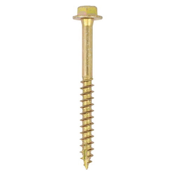 Timco - Solo Coach Screws - Hex Flange - Yellow (Size 6.0 x 40 - 12 Pieces)