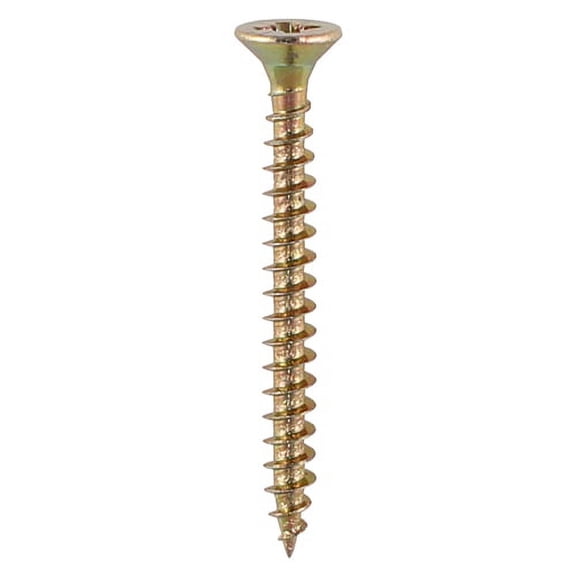 Timco - Solo Woodscrews - PZ - Double Countersunk - Yellow (Size 3.5 x 15 - 45 Pieces)