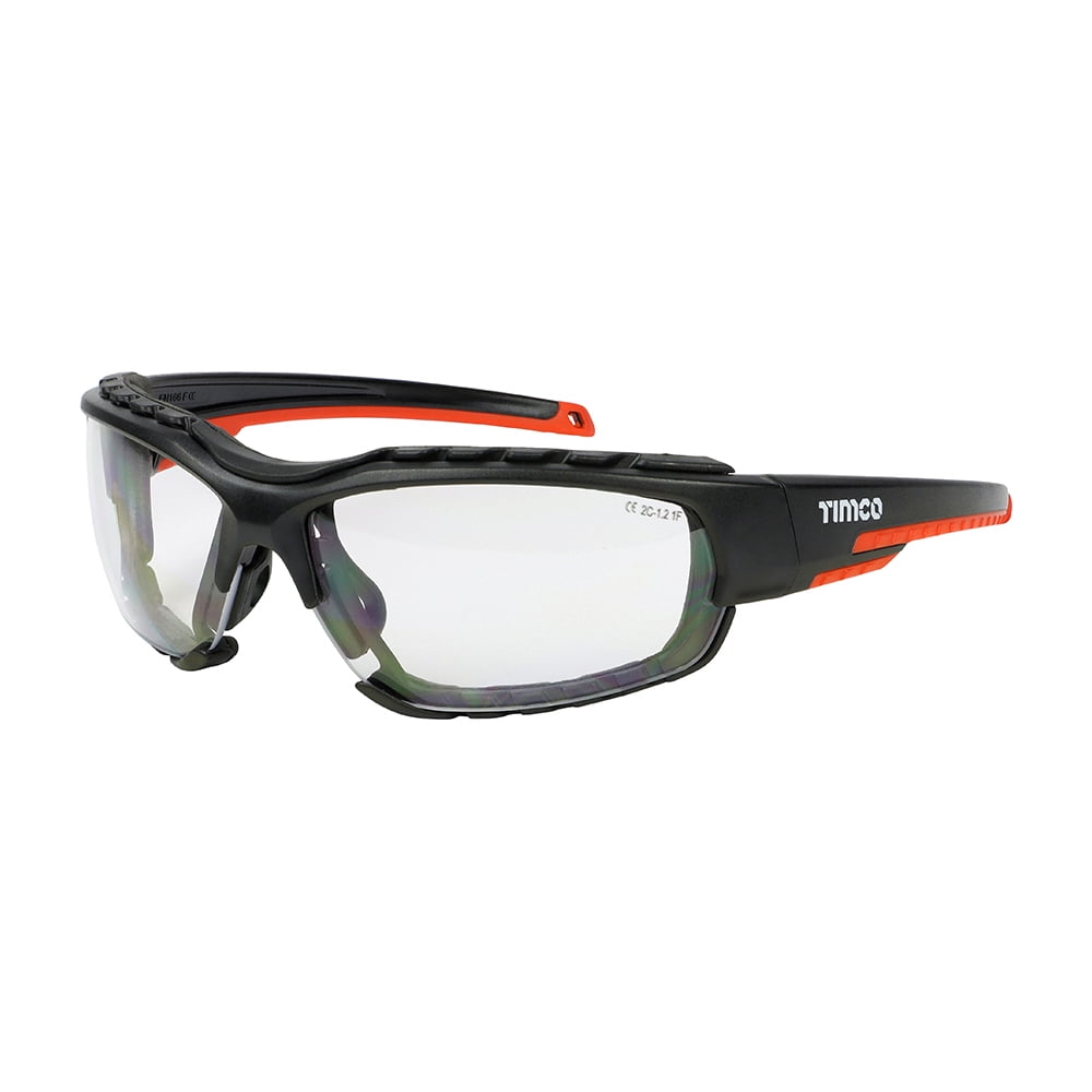 Timco - Sports Style Safety Glasses - With Foam Dust Guard - Clear (Size One Size - 1 Each)