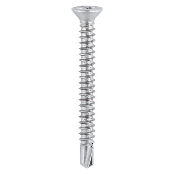 Timco - Window Fabrication Screws - Countersunk with Ribs - PH - Self-Tapping Thread - Self-Drilling Point - Martensitic Stainless Steel & Silver Organic (Size 3.9 x 19 - 1000 Pieces)
