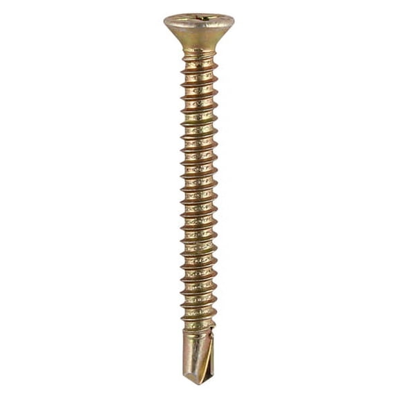 Timco - Window Fabrication Screws - Countersunk with Ribs - PH - Self-Tapping - Self-Drilling Point - Yellow (Size 3.9 x 13 - 1000 Pieces)