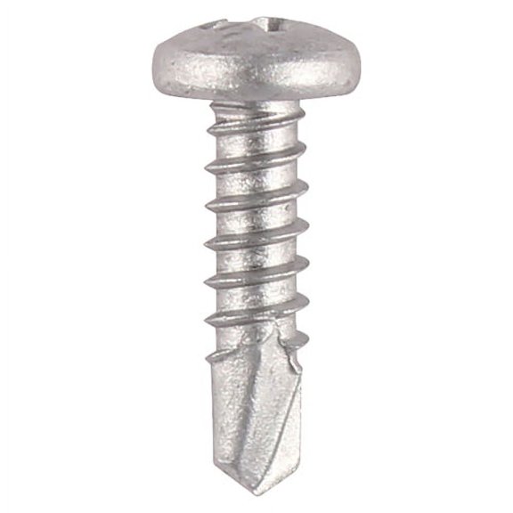 Timco - Window Fabrication Screws - Pan - PH - Self-Tapping - Self-Drilling Point - Martensitic Stainless Steel & Silver Organic (Size 4.2 x 13 - 1000 Pieces)