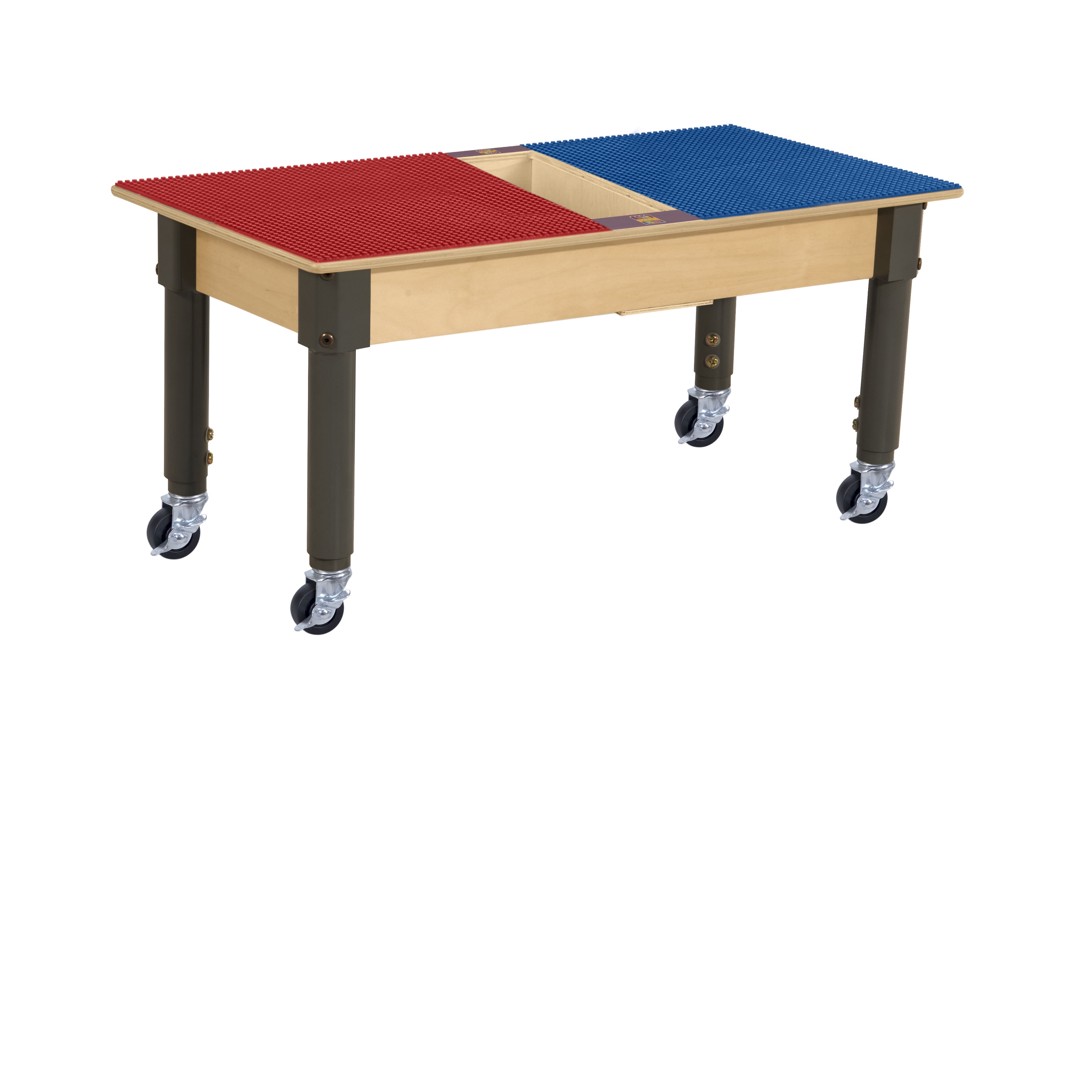 Time2Play 30.75"x15.5" Rectangular School Activity Table, Red & blue