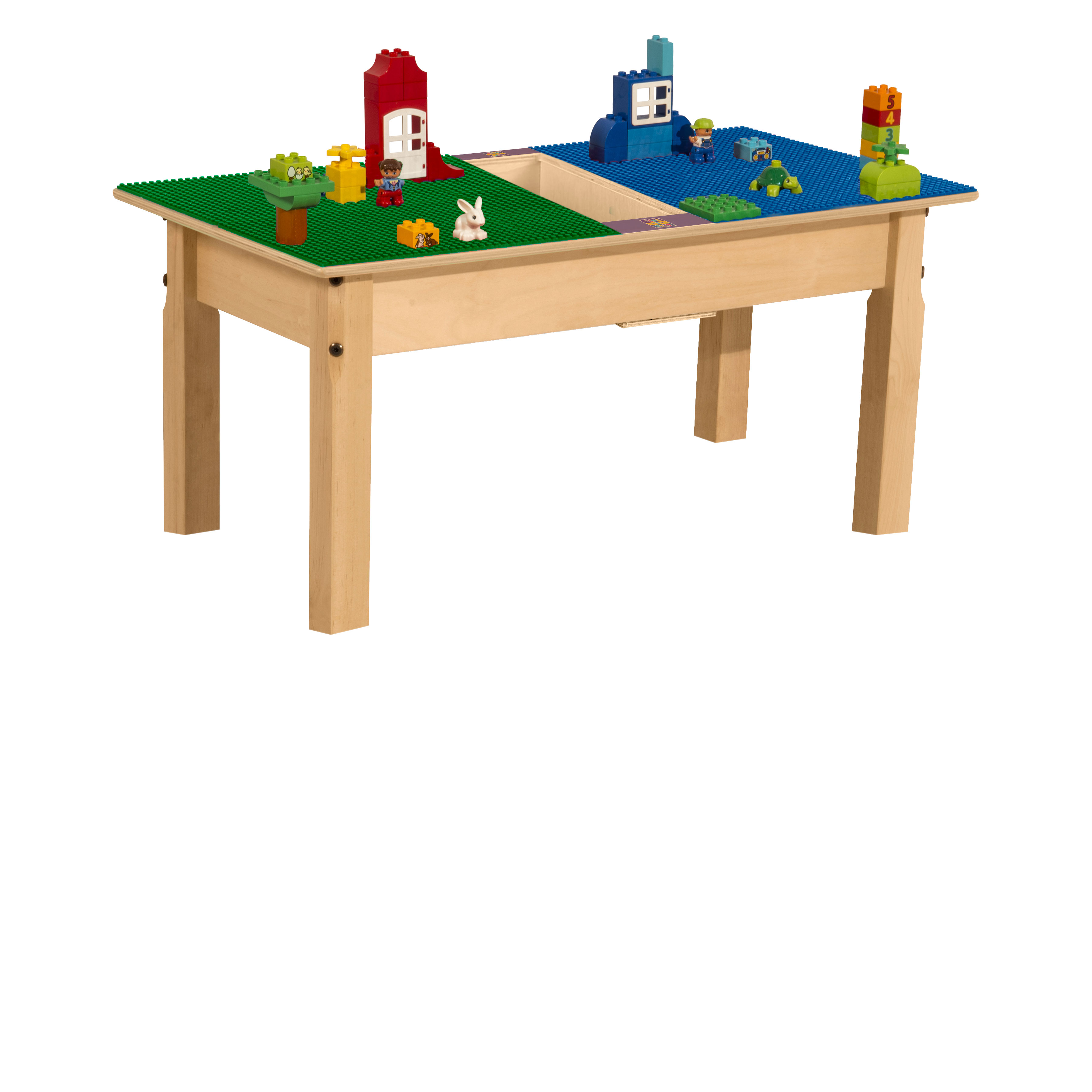 Time2Play 35"W X 15.5"D Rectangular Play Table, Blue N Green