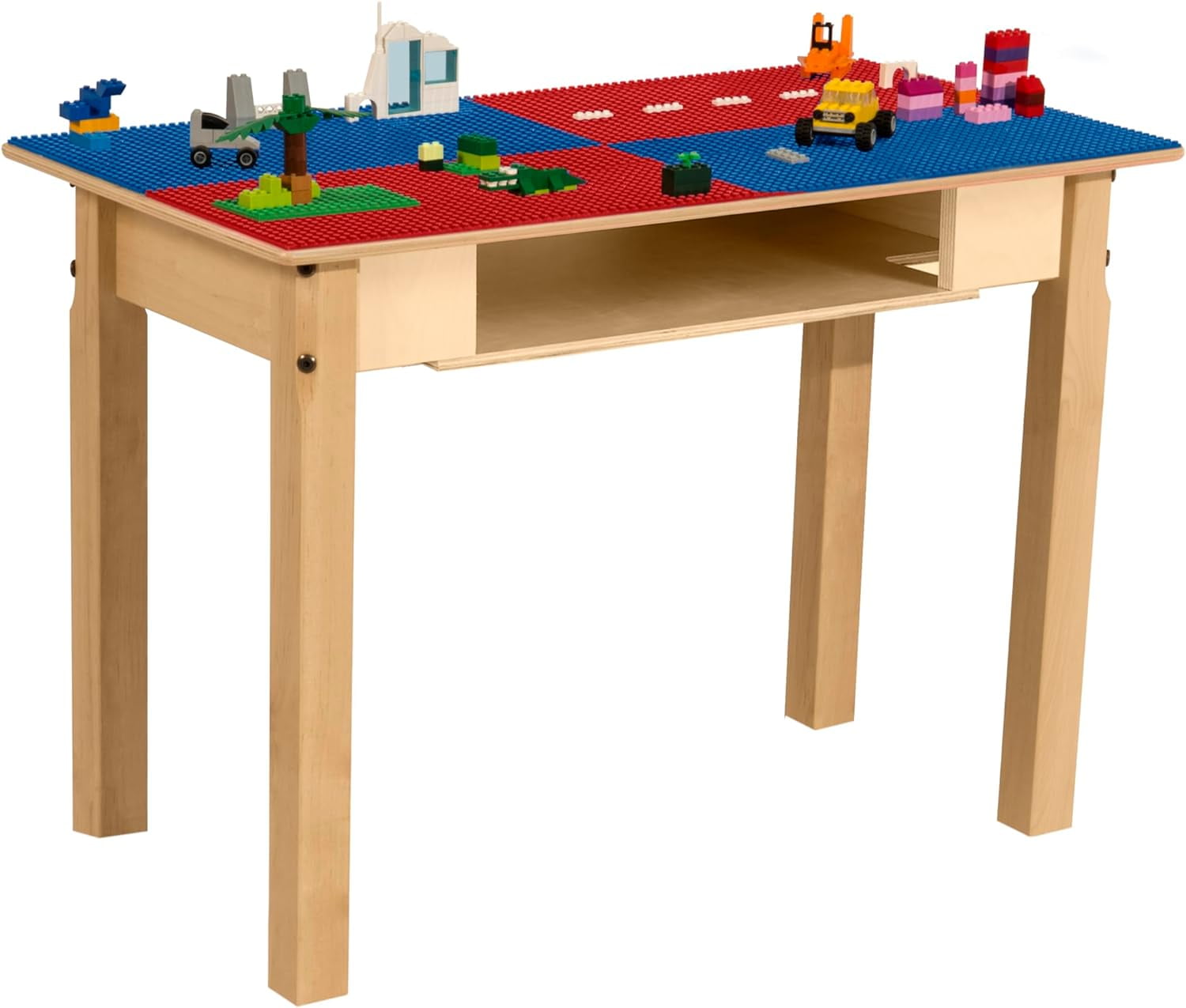 Time2Play Lego Blocks Compatible Play Table With Storage, Activity