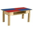thumbnail image 1 of Time-2-Play  Rectangle Play Table with Shelf & 14 in. Legs & Duplo Compatible Grid, Red & Blue, 1 of 5