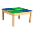 thumbnail image 1 of Time-2-Play  Square Play Table with Trough & 16 in. Legs & Duplo Compatible Grid, Blue & Green, 1 of 6