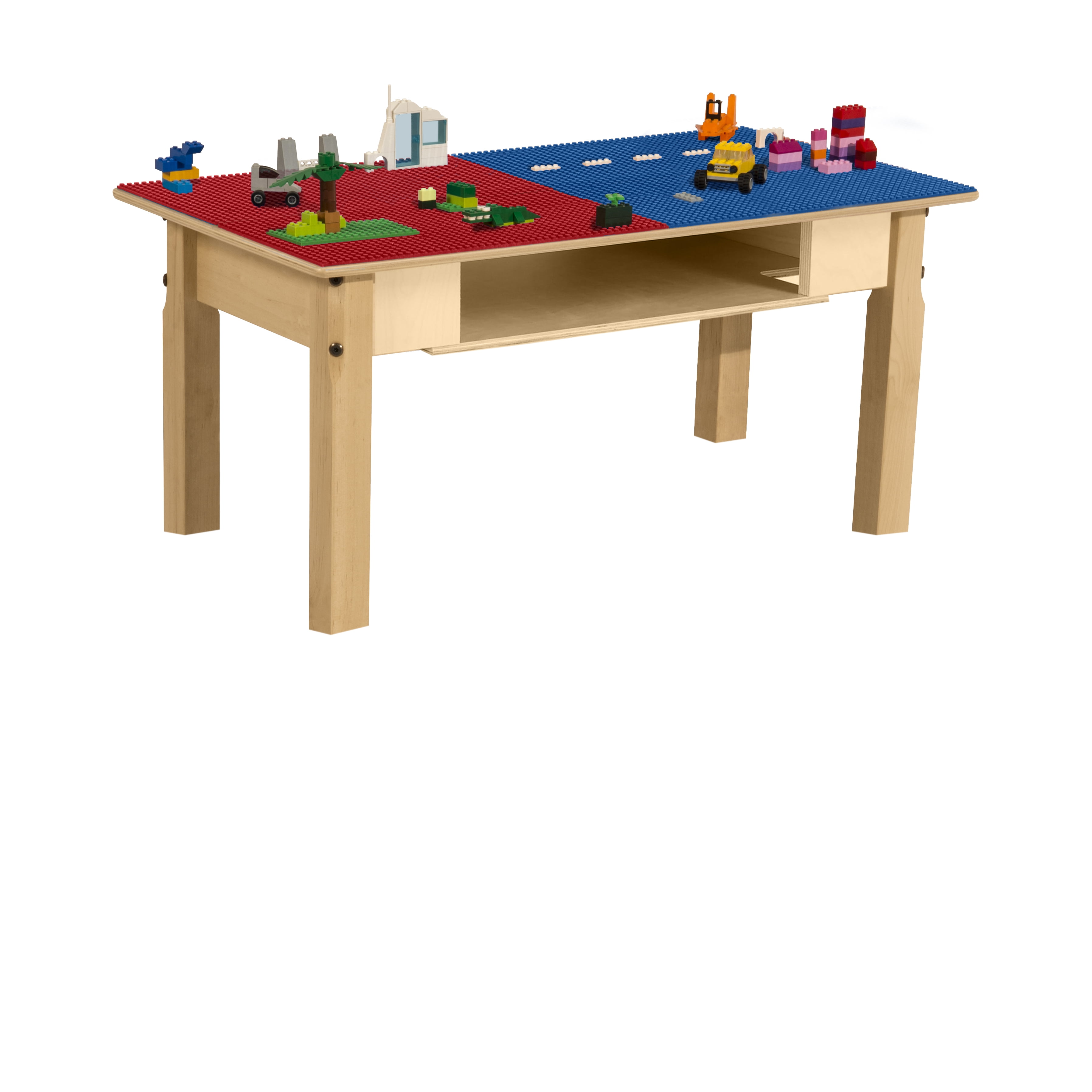Time2Play Wooden Lego Compatible Play Table, Rectangular Activity