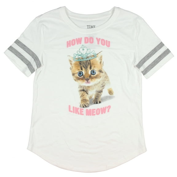 Time 2 Shine Girls' How Do You Like Meow? Graphic T-Shirt (Small, 6/6x)