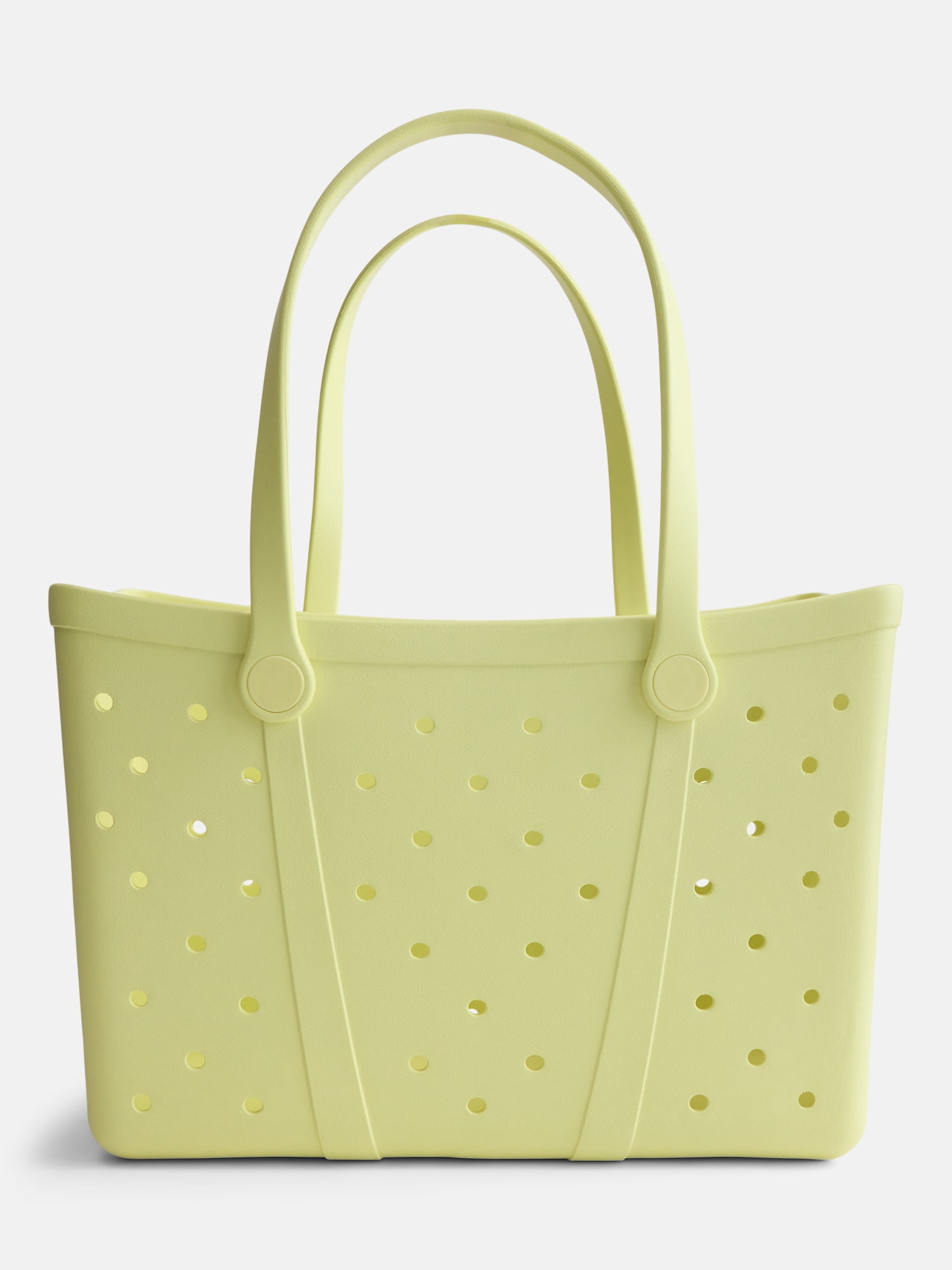 Time and Tru Women's Waterproof EVA Beach Tote Bag, Yellow