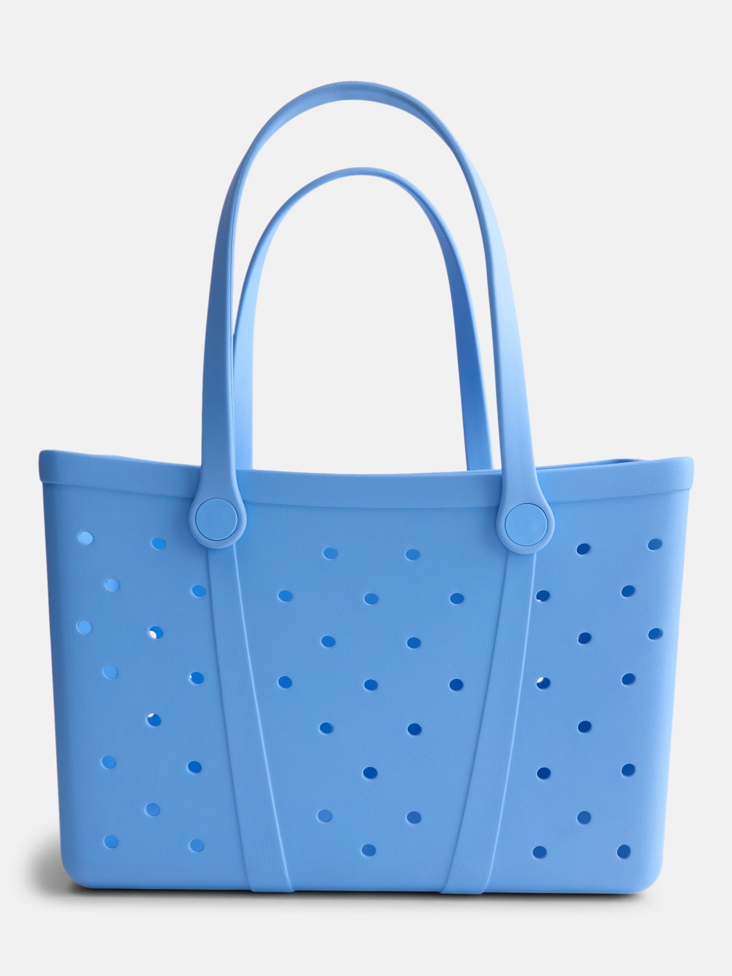 Time and Tru Women's Waterproof EVA Beach Tote Bag, Light Blue