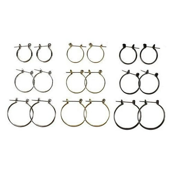 Time And Tru Essentials Multi Ear 9-on Mixed Hoop Ear