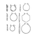 thumbnail image 1 of Time And Tru Essentials Multi Ear Silver Hoop Earrings, 6 Pack, 1 of 5